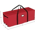 thumbnail image 3 of Rolling Christmas Tree Storage Bag- for 12 FT Artificial Trees- Red Canvas Duffel with Wheels-Protects Holiday Decorations & Inflatables by Elf Stor, 3 of 6