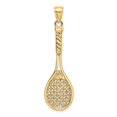 thumbnail image 4 of FB Jewels 14K Yellow Gold 3D Tennis Racquet High Polish Pendant, 4 of 5