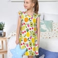 thumbnail image 4 of Fotbe Avocado And Pineapple Vestido de Dormir para Niñas de 3 a 10 Años, Mangas Cortas, Estilo Princesa, Pijama Camisón con Mangas Voladas-X-Large, 4 of 6
