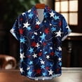 thumbnail image 6 of jowamay Mens Patriotic Button Up Shirt Star Print American Flag Button Up Shirt Stand Collar Tops for Daily Wear Parade, 6 of 9