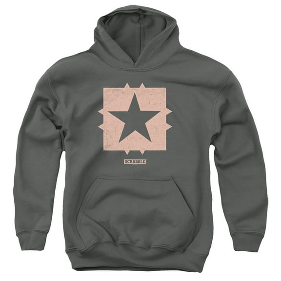 Scrabble Free Space Youth Pullover Hoodie Sweatshirt Charcoal