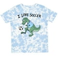 thumbnail image 3 of Inktastic I Love Soccer-dinosaur in Blue Boys or Girls Toddler T-Shirt, 3 of 5