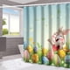 thumbnail image 1 of Cortina de ducha de Pascua con diseño floral de acuarela, decoración de baño de primavera, tela lavable, 1 of 7