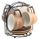 thumbnail image 1 of Set De 4 Tazas De Porcelana para Esperesso Con Platos y Rack Organizador, Juego Organizador en Tonos Tierra, Perfectas para Espresso individual, Doble o Capuchino, 1 of 5