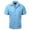 Light Blue, variant on Guayabera Men's Cuban Beach Wedding Short Sleeve Casual Dress Shirt D Grey 2XL