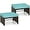 Brown-turquoise, variant on RELAX4LIFE Wicker Outdoor Ottoman Set of 2 - Rattan Footstools Foot Rest w/Removable Cushions, Multipurpose Side Table & Additional Seating, Outdoor Ottomans for Patio Garden Porch (Brown-White)