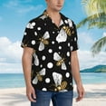 thumbnail image 3 of Kll Men'S Hawaiian Shirt Short Sleeve Button Down Beach Shirts-Honey Bees At Night, 3 of 7