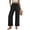 BBY76-Black, variant on Wide Leg Pants Woman Flowy Palazzo Drawstring Elastic Waist Trousers With Pockets Dressy Casual Lounge Gray S