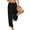 Black, variant on Women's Solid Side-split Activewear Jogger Track Cuff Sweatpants Black