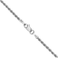 thumbnail image 3 of 14K Solid White Gold 2.25mm Rope Chain Twisted Link Necklace, 3 of 4