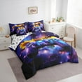 thumbnail image 3 of Castle Fairy Purple Galaxy Gamer Bedding Comforter Set,Chic Sunflowers Full Bedding Set, 3 of 8