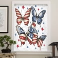 thumbnail image 4 of Independence Day Semi Sheer Curtains Drapes for Living Room, Bedroom, French Doors Window 108 Inches Long, 4th of July American Flag Butterfly Rod Pocket Chiffon Curtain Drapery Voile Drape Panel, 4 of 6