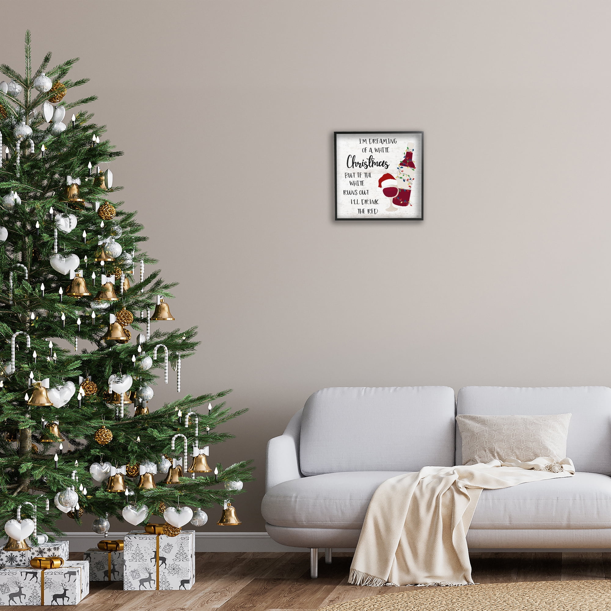Stupell Industries Drink The Red Christmas Holiday Painting Black Framed Art Prints Wall Art, 17 x 17