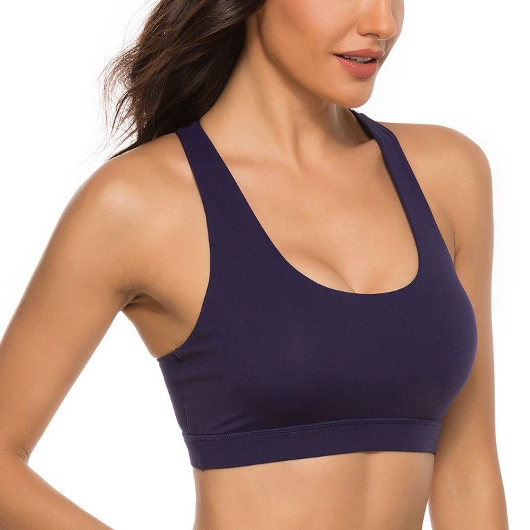 Women's Workout Ribbed Seamless Sports Bras Fitness Running Yoga