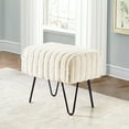 thumbnail image 6 of 44 Colors Super Mink Faux Fur Green Ottoman Bench, Eden, Living Room Foot Rest Stool Entryway Makeup Bench End of Bed Bedroom Home Decor Chair for Sitting,19" x 13" x 17", 6 of 14