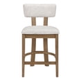 thumbnail image 4 of Hanson 26" Counter Stool with Linen White Fabric and Medium Oak Wood, 4 of 12