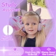 thumbnail image 2 of Kids Headphones,Charlxee Unicorns Wired Headsets with Gifts Packing include Sticker&Bracelet for Girls,Built-in Mic&On/Over Ear HD Stereo for Online Study/School/Tablet with Nylon Cable-Purple, 2 of 8