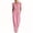 Pink, variant on Womens Solid Color Sleeveless Wide Leg Jumpsuit Half Zip Front Collar Design Hidden Side Inset Pockets Flexible Elastic High Waist Lightweight Breathable Woven One Piece Romper