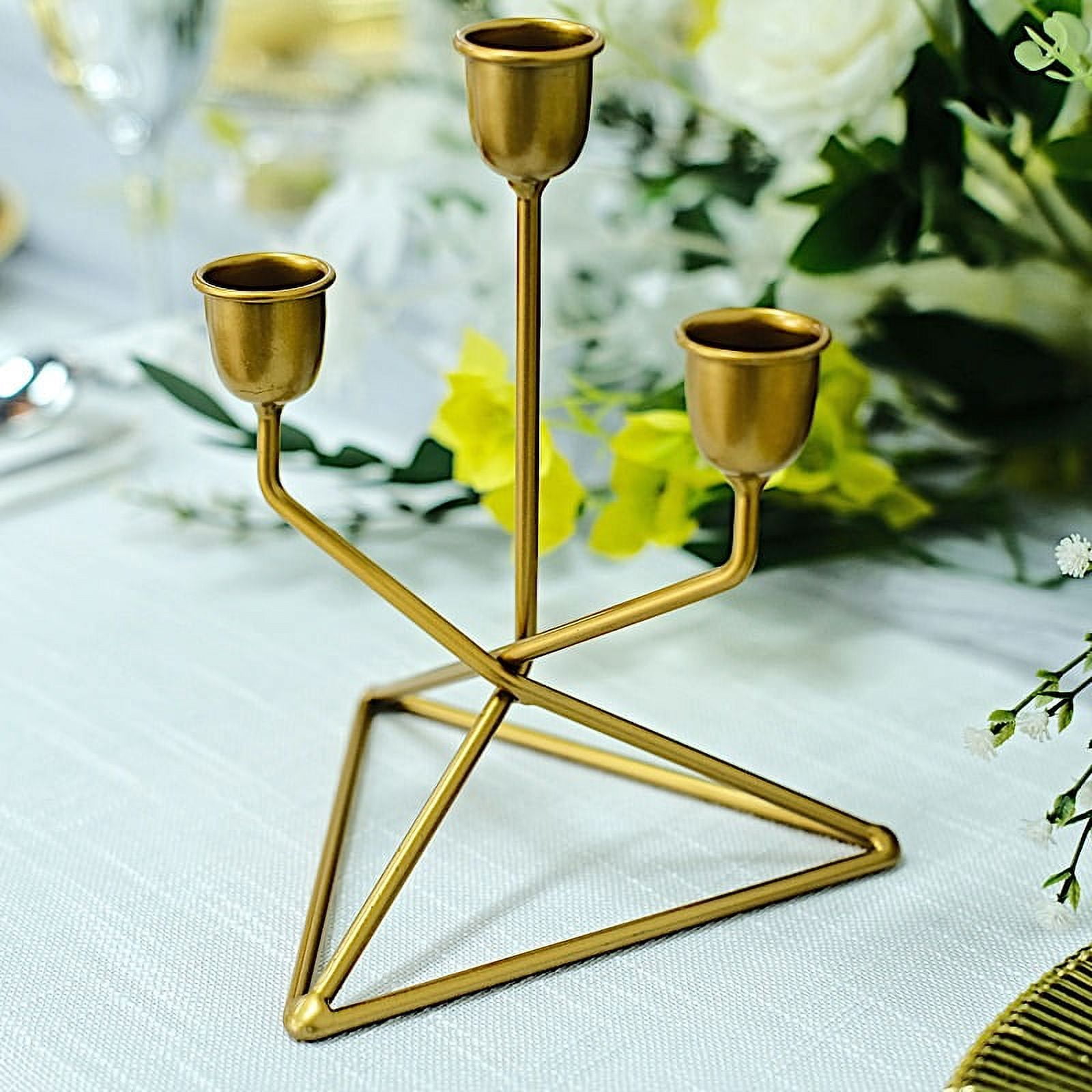 Gold Geometric Taper Candle Holder - World Market