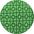thumbnail image 1 of Ahgly Company Indoor Round Oriental Emerald Green Modern Area Rugs, 8' Round, 1 of 4
