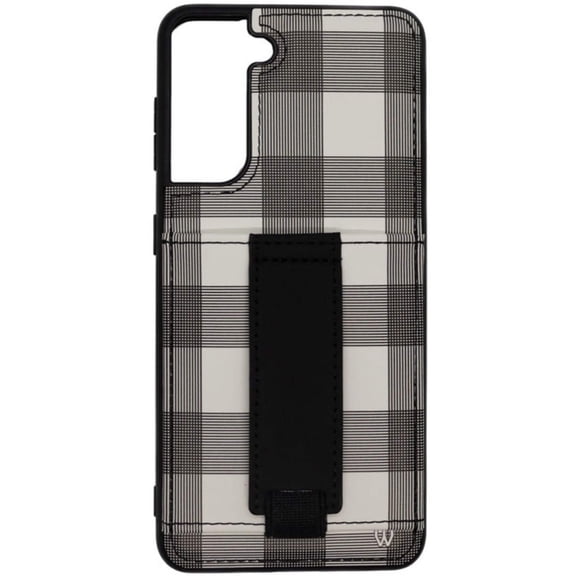 Walli Cases Plaid To Meet You Phone Case for Samsung S21 Plus with Wallet, Kickstand & Finger Strap