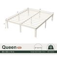 thumbnail image 6 of Amolife 14" Queen Size Bed Frame, Heavy Duty Metal Platform Bed Frame with 12.6" Under-bed Storage, Easy Assembly, Cream White, 6 of 12