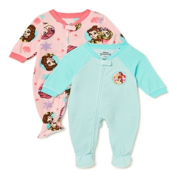 Disney Princess Toddler Girls Pajama Blanket er, 2-Pack, Sizes 2T-5T