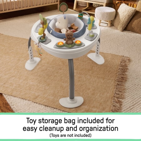 Ingenuity Bounce to Bloom 2-in-1 Activity Jumper & Table, Chambray, Ages 6–24 Months