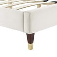 thumbnail image 6 of Modway Leah Chevron Tufted Performance Velvet Twin Platform Bed in White, 6 of 8