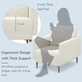 thumbnail image 4 of Yardi Yard Modern Upholstered Accent Chair with Removable Backrest Cushion, Accent Oversized Comfy Reading Chair, Thick Padded Cozy Lounge Chair for Living Room, Bedroom, Dorm, White, 4 of 9