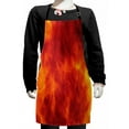 thumbnail image 1 of Orange Kids Apron, Graphic of Fire Vibrant Flames Illustration Heat Burning Theme Design Art Print, Boys Girls Apron Bib with Adjustable Ties for Cooking Baking Painting, Orange Yellow, by Ambesonne, 1 of 2