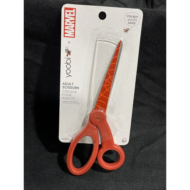 Yoobi x Marvel Red Spider-Man Adult Scissors w/ 4” Blade - Sharp Tip S