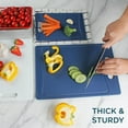 thumbnail image 2 of COOK WITH COLOR 3-Piece Cutting Board Set, Non-slip Chopping Board Kitchen Utensils Set Home Essentials, Blue White, 2 of 7