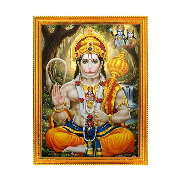 Hanuman ji -Religious God Photo Frame for Home & Pooja Room Decor