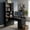 Black, variant on L-Shaped Corner Computer Desk with Cabinets and 1 Drawer, Office Desk with Bookshelf and Hutch, Writing Table Large Workstation with Open Shelves