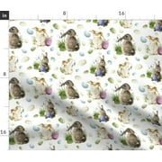 Cotton Tail Easter Bunny Rabbit Pastel Bunnies Spoonflower Fabric by the Yard