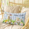 thumbnail image 4 of Easter Pillow Covers, Linen Long Throw Pillow Case, Spring Bunny Sheep Floral Eggs Botanical Blue Check Holiday Pillow Protector Decorative Cushion Cover for Living Room/Bedroom 16" x 24", 4 of 8