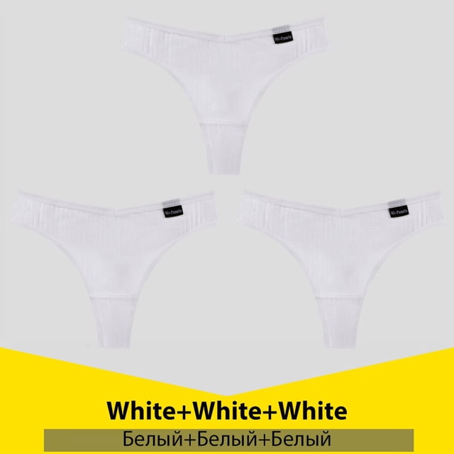 Bragas sexys de piezas para mujer, ropa interior de algodón, Tanga de cintura baja, lencería, 3 Tanga para mujer