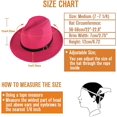 thumbnail image 4 of Sombrero Fedora de lana de ala ancha clásico de dos tonos para mujer, sombrero de Panamá flexible de colores de patchwork de fieltro con hebilla de cinturón M (56-58cm) JAMW Sencillez, 4 of 5