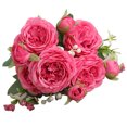 thumbnail image 4 of Rosa Persa Artificial, Elegante Ramo De Flores De Rosas, 3 Racimos Realistas Para Centros De Mesa De Recepción, 4 of 8