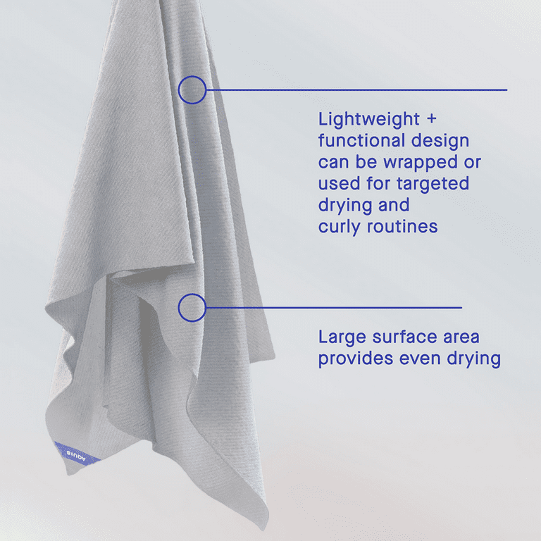 AQUIS Large Rapid Dry Hair Towel Ultra Absorbent Recycled Microfiber Storm Walmart