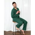 thumbnail image 2 of Leveret Mens Two Piece Flannel Pajamas Green XXL, 2 of 3