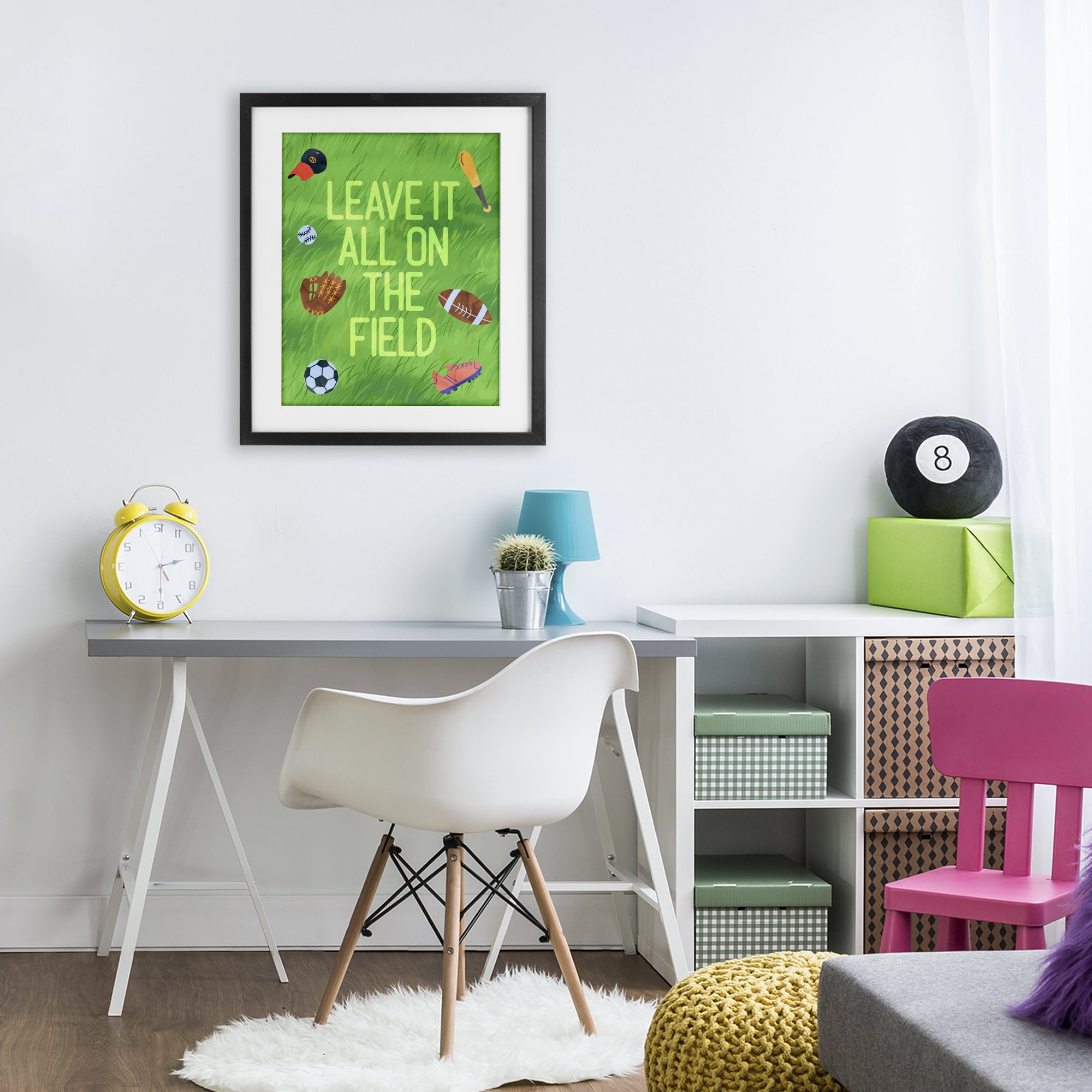 Stupell Industries Leave It On The Field Black Framed Print Under Glass, design by Lil' Rue
