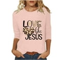 thumbnail image 2 of HOMBOM 3/4 Sleeve Easter Tops Women Pink Casual Tops LOVE LIKE JESUS Crew Neck Womens Tops Clearance Under $5 XXL, 2 of 5