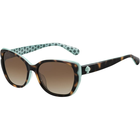Kate Spade KS AUGUSTA/G/S Plastic Womens Square Polarized Sunglasses Havana Pattern Green 54mm Adult