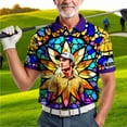 thumbnail image 6 of HOMYGIFTS Custom Face Stained Glass Golf Polo Shirt, Personalized Men’s Short Sleeve Sports Polo with Photo, Colorful Artistic Print, 6 of 10