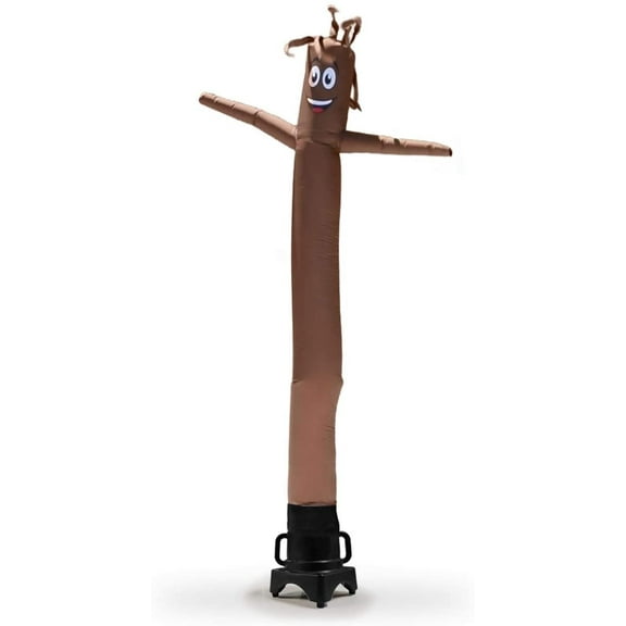 Brown 8 Foot Tall Inflatable Tube Man Air Powered Waving Puppet, Air Blower Motor Included with 6 Foot Solid Colored Dancer by Feather Flag Nation