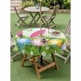 thumbnail image 3 of Outdoor Tablecloth with Umbrella Hole and Zipper, Easter Round Table Cloth 60 Inch Waterproof Tablecloth, Spring Easter Eggs Bunny Butterflies Green Picnic Table Cover for Patio Camping, 3 of 7