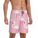 thumbnail image 2 of Balery Pink Flamingo Pantalones cortos de pijama de punto de algodón para hombre con cinturilla y bolsillos-Medium, 2 of 6