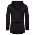 thumbnail image 3 of Awdenio Pull à Capuche Long Plissé Uni pour Hommes, Cardigan Décontracté, 3 of 3